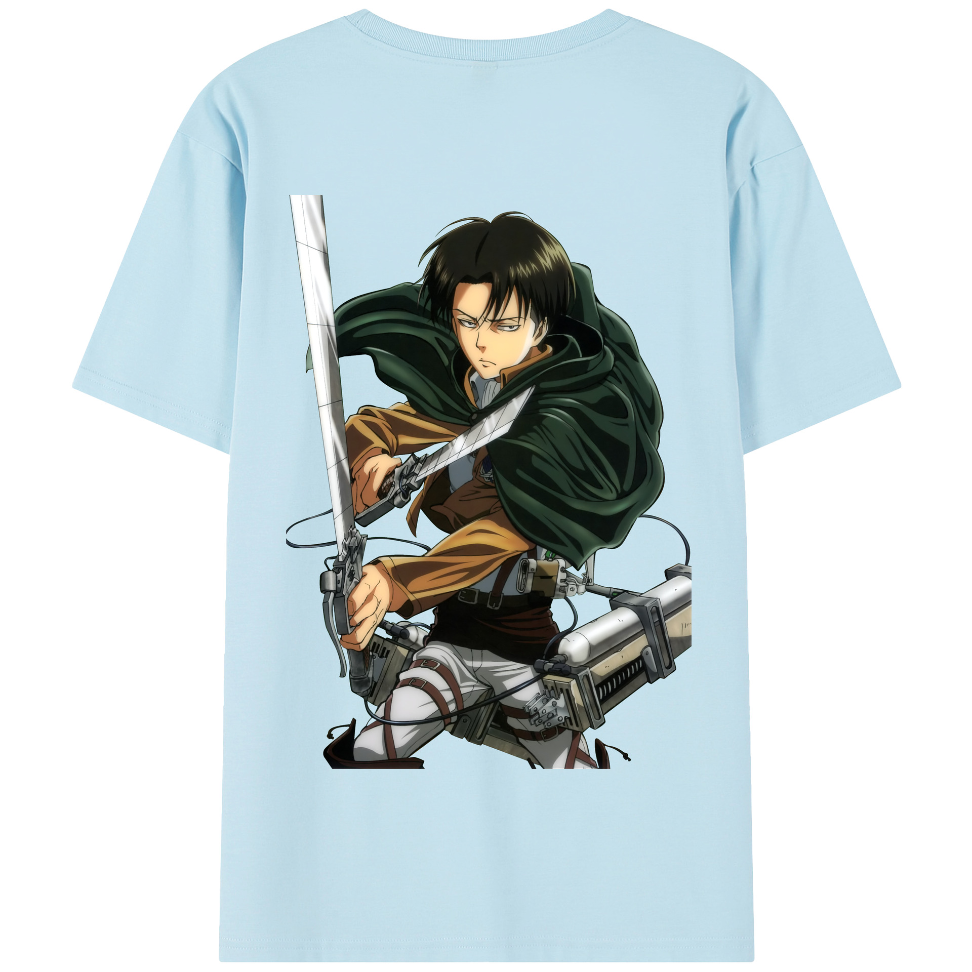 （画像用） 進撃の巨人 リヴァイ·アッカーマン Attack on Titan Levi Ackerman 綿100％半袖Tシャツ（背面プリント）